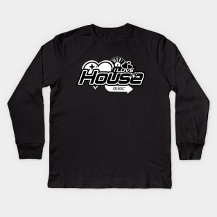 HOUSE MUSIC  - I LOVE House Music Y2K  (white) Kids Long Sleeve T-Shirt